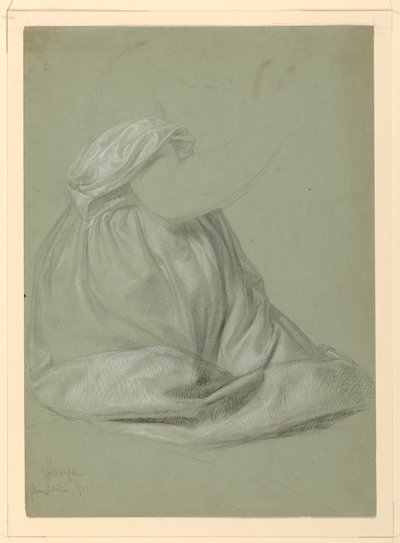Estudi de Drapery per a "A Magdalen" finlandès tekijältä Daniel Huntington