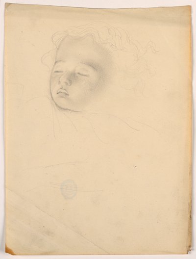 Piirros, nukkuva lapsi, 1840-45 tekijältä Daniel Huntington