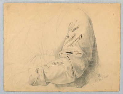 Piirustus, Drapery Study of Bodice, 1. joulukuuta 1845. tekijältä Daniel Huntington