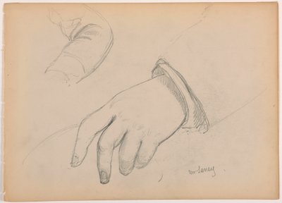 Piirros, George D. Seney, Käsi ja käsivarsi, kääntöpuoli: Vasen jalka, 1881. tekijältä Daniel Huntington