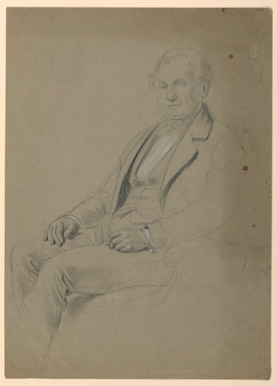 Piirros, istuva mies, 1860 tekijältä Daniel Huntington