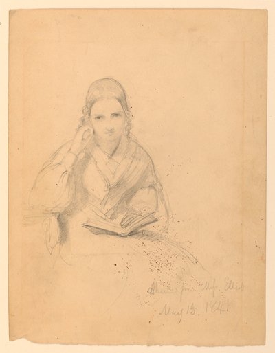 Piirustus, neiti Elliot istuu, 15. toukokuuta 1841. tekijältä Daniel Huntington