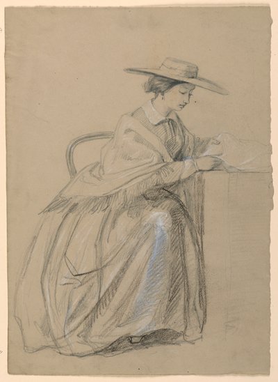 Piirros, rouva Sheppard Gandy istumassa, 1859 tekijältä Daniel Huntington