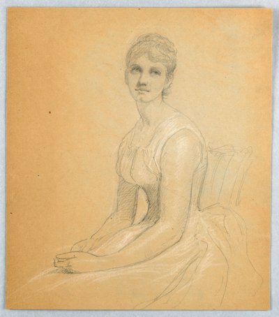 Piirustus, Luonnos naisen muotokuvaan, 1881 tekijältä Daniel Huntington