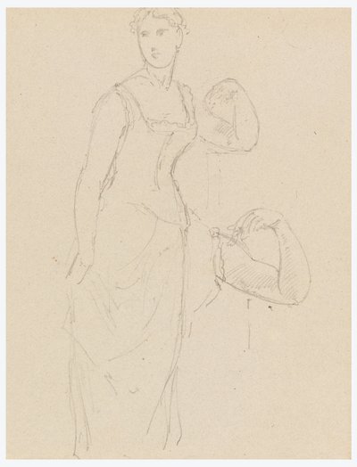 Piirustus, luonnos Bella Worshamin muotokuvaan, 1878 tekijältä Daniel Huntington