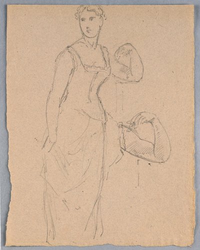 Piirustus, luonnos Bella Worshamin muotokuvaan, 1878 tekijältä Daniel Huntington