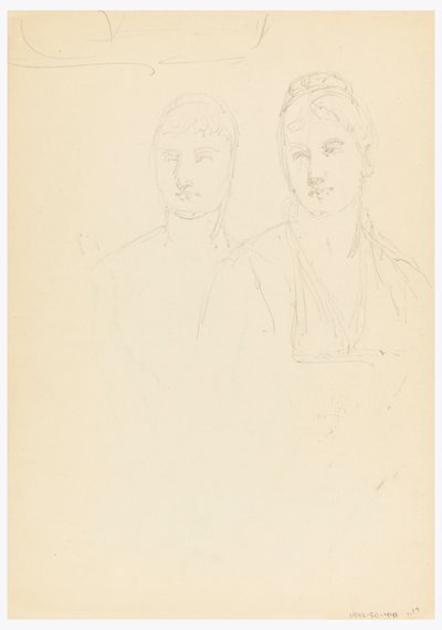 Piirustus, luonnos Bella Worshamin muotokuvaan, 1878 tekijältä Daniel Huntington