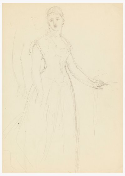 Piirustus, luonnos Bella Worshamin muotokuvaan, 1878 tekijältä Daniel Huntington