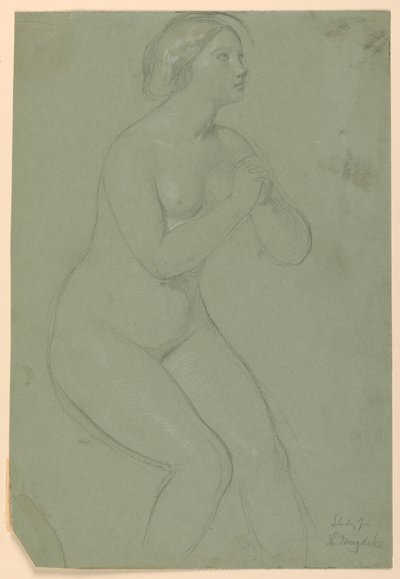 Piirros, luonnos "A Magdalen", F, 1852. tekijältä Daniel Huntington