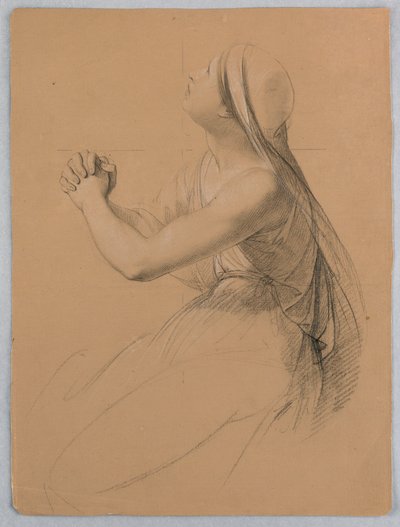 Piirustus, tutkimus "Communion of t", 1844 tekijältä Daniel Huntington