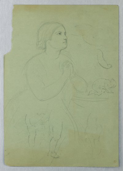 Piirustus, tutkimus "Communion of t", 1845 tekijältä Daniel Huntington