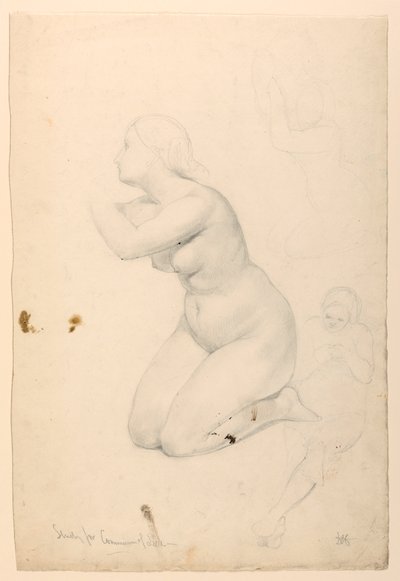 Piirros, tutkimus "Sairaiden ehtoollinen", 1844-45. tekijältä Daniel Huntington