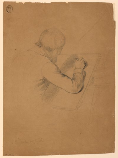 Piirros, tutkimus "Sairaiden ehtoollinen", 1844-45. tekijältä Daniel Huntington