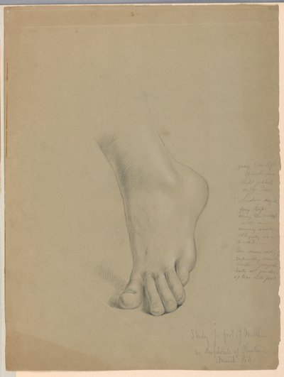 Piirustus, tutkimus "Christianan" kaksoiskappaletta varten, maaliskuu 1850. tekijältä Daniel Huntington