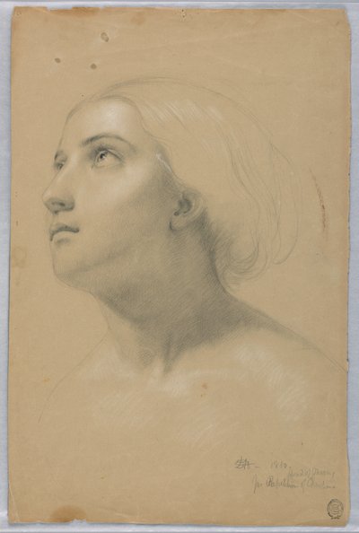 Piirustus, luonnos "Christianan" kaksoiskappaletta varten ja luonnos "Mercya" varten, maaliskuu 1850. tekijältä Daniel Huntington