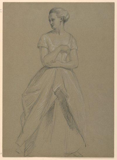 Piirustus, luonnos "Martha Washingtonin vastaanotto", 1860 tekijältä Daniel Huntington