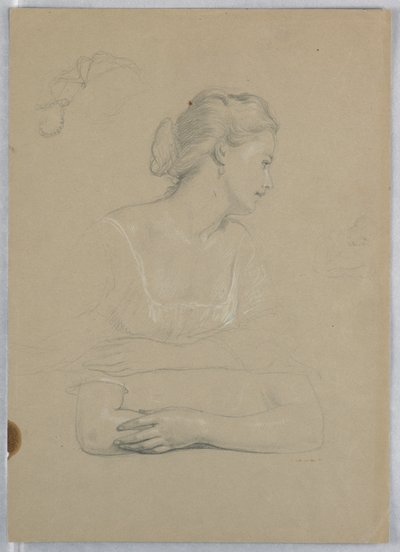 Piirustus, luonnos "Martha Washingtonin vastaanotto", 1860 tekijältä Daniel Huntington