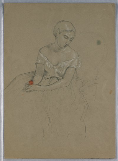 Piirustus, luonnos "Martha Washingtonin vastaanotto", 1860 tekijältä Daniel Huntington