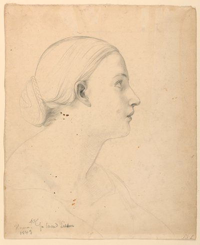 Piirros, tutkimus "Pyhää oppituntia" varten, 1843 tekijältä Daniel Huntington