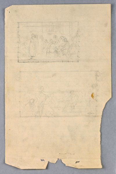 Piirros, Tutkimus "Tieteellinen ryhmä", 1858 tekijältä Daniel Huntington