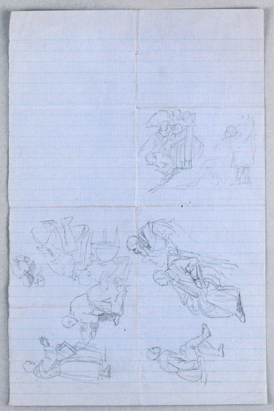 Piirros, Tutkimus "Tieteellinen ryhmä", 1858 tekijältä Daniel Huntington
