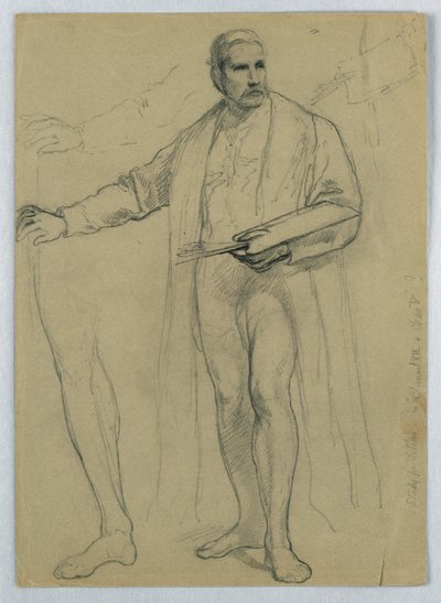 Piirustus, Tutkimus "Tizianuksen näyttelyä varten", 1866 tekijältä Daniel Huntington