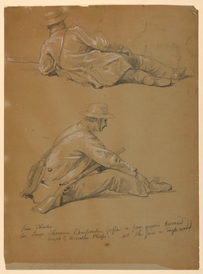 Piirustus, Kaksi taiteilijan opusta, 1864 tekijältä Daniel Huntington