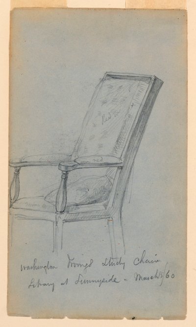 Piirros, Washington Irvingin työhuone, 15. maaliskuuta 1860. tekijältä Daniel Huntington