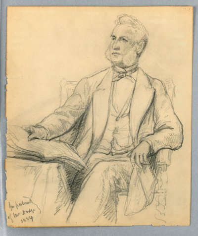Piirros, William E. Dodge istumassa, 1884 tekijältä Daniel Huntington