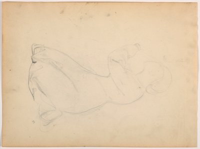 Piirros, nainen polvistumassa, n. 1852 tekijältä Daniel Huntington