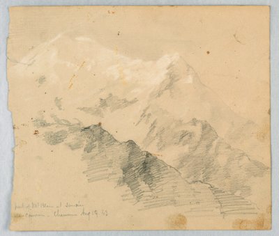 Luonnos Mt. Blancista auringonnousussa tekijältä Daniel Huntington