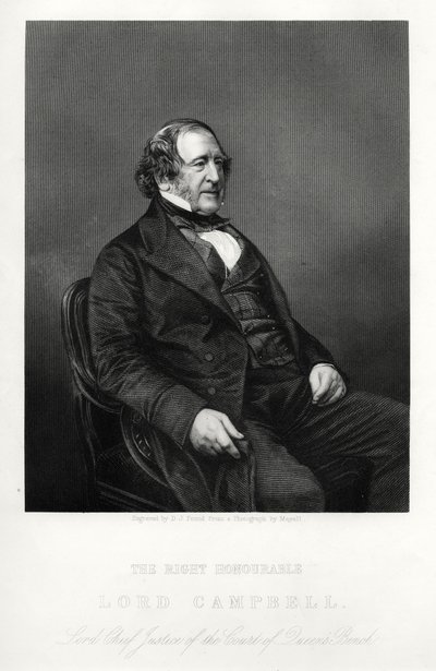 John Campbell, ensimmäinen Baron Campbell, brittiläinen liberaalipoliitikko ja lakimies, vuodelta 1880 tekijältä Daniel John Pound