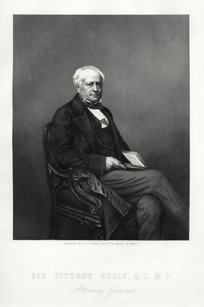 Sir Fitzroy Kelly, englantilainen tuomari, c1880 tekijältä Daniel John Pound