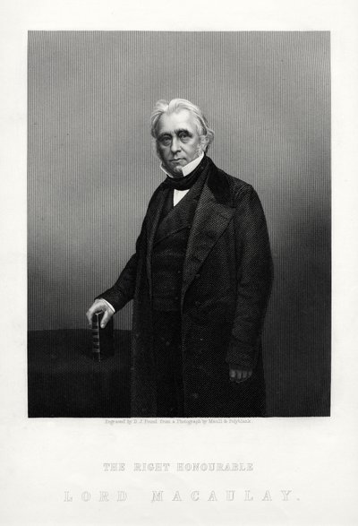 Thomas Babington Macaulay, brittiläinen runoilija, historioitsija ja Whig-poliitikko, v. 1880. tekijältä Daniel John Pound