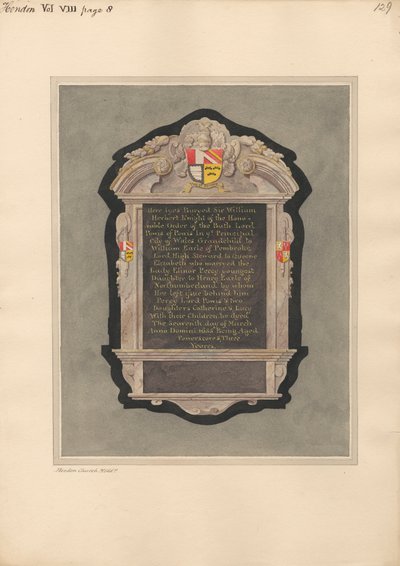 Hendonin kirkon Sir William Herbertin muistomerkki tekijältä Daniel Lysons