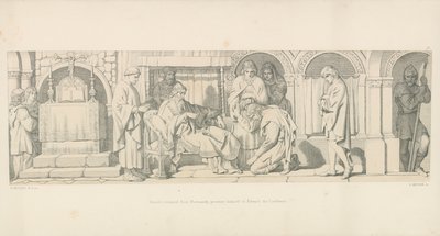 Normandiasta palannut Harold esittelee itsensä Edward Tunnustajalle tekijältä Daniel Maclise