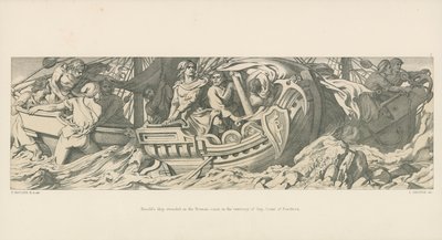 Haroldin laiva jumissa Normanin rannikolla Ponthieun kreivin Guyn alueella tekijältä Daniel Maclise