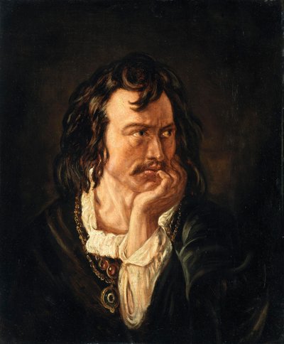 Näyttelijä Edmund Keanin (1787-1833) muotokuva Hamletina tekijältä Daniel Maclise