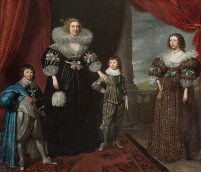 Christian Bruce, Devonshiren kreivitär, ja hänen lapsensa, n. 1629 (öljy kankaalle) tekijältä Daniel Mytens