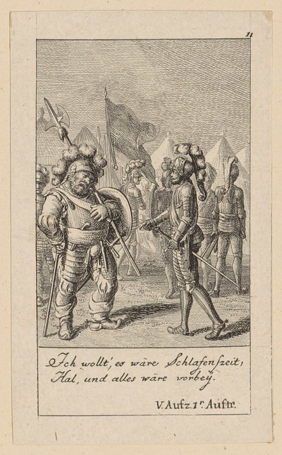 Lehti 11 Shakespearen teokseen "Kuningas Henrik IV" tekijältä Daniel Nikolaus Chodowiecki