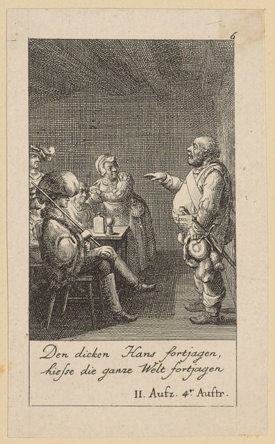 Lehti 6 Shakespearen teokseen "Kuningas Henrik IV" tekijältä Daniel Nikolaus Chodowiecki