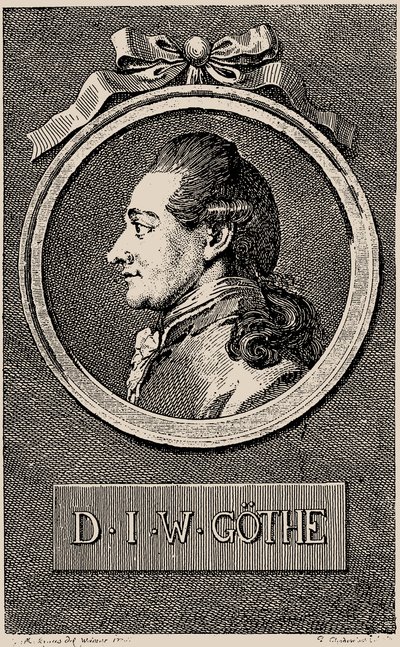 Muotokuva kirjailijasta Johann Wolfgang von Goethe 1749-1832, 1776. tekijältä Daniel Nikolaus Chodowiecki