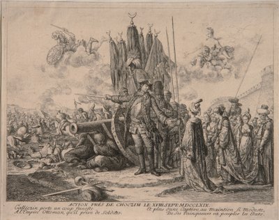 Prinssi Aleksanteri Mikhaylovich Golitsyn Khotynin linnoituksen piirityksessä 1769, 1769 tekijältä Daniel Nikolaus Chodowiecki