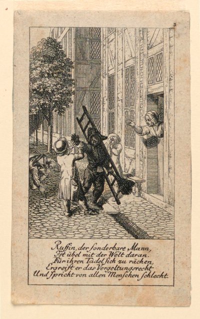The Retalliation, kuvitus "Königl: Grosbrit [anian] genealogical Calendar 1780 Lauenberg, J.G. Berenberg" tekijältä Daniel Nikolaus Chodowiecki