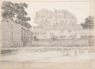 Merton Hall, Appleby, n. 1916 (hiili ja kynä kortilla) tekijältä Daniel Oliver