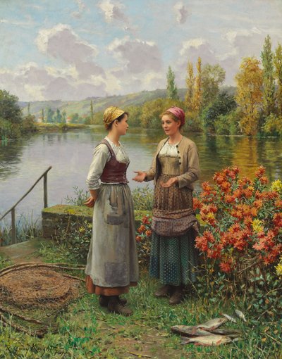 Kaksi naista maisemassa tekijältä Daniel Ridgway Knight