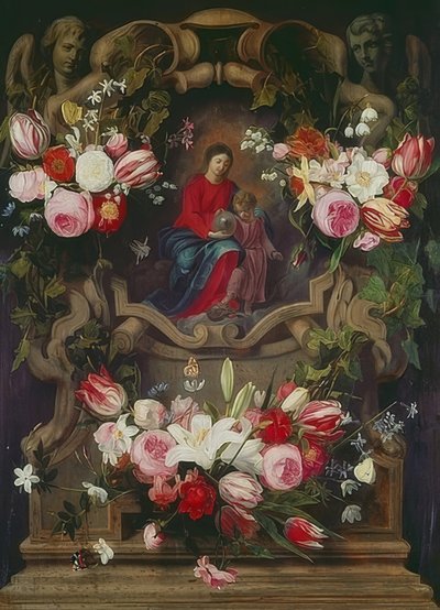 Kukkaseppele Madonnan ja lapsen kanssa tekijältä Daniel Seghers