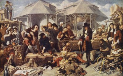 Pietari Suuri Deptfordin telakalla Lontoossa tekijältä Daniel after Maclise