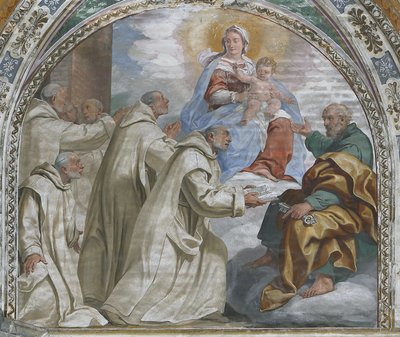 Madonna ja lapsi hyväksyvät Karthusian ritarikunnan tekijältä Daniele Crespi