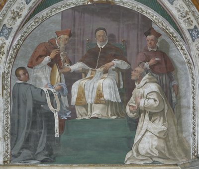 Paavi hyväksyi Karthusian ritarikunnan (fresko) tekijältä Daniele Crespi